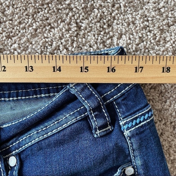 𝅺rock & Roll Cowgirl Riding Jeans Bootcut Women's Sz 33x32 Dark wash - Picture 8 of 10